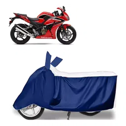 Auto Pearl Two Wheeler Cover for Honda CBR300R BS6 - White, Blue-picture-11