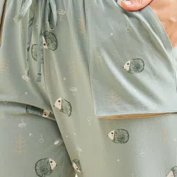 Sweet Dreams Green Cotton Printed Shirt Pyjama Set image 5