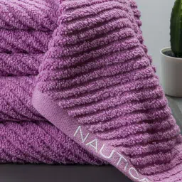 Nautica Cross View Lilac Cotton 600 GSM Fluffy Zero Twist Towel Set - 6 Pcs image 5