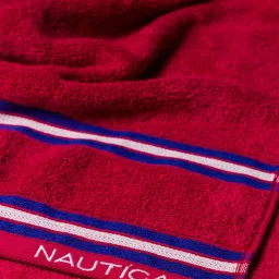 Nautica Vintage Crew Stripe Burgundy & Grey Cotton 500 GSM Zero Twist Bath Towel - Set of 2 image 5