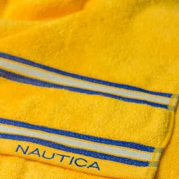 Nautica Vintage Crew Stripe Yellow & Grey Cotton 500 GSM Super Soft Zero Twist Bath Towel - Set of 2 image 5