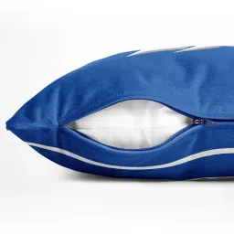 Nautica Logo Stripe Forest Green & Blue Microfibre 300 GSM Premium Cushion Covers - Set of 2 image 5