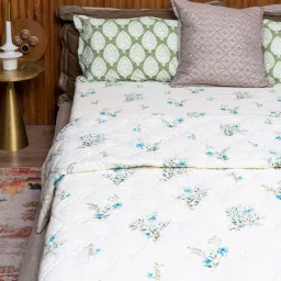 Urban Space AC Amsterdam Valley Blue Cotton 300 GSM 3 Layer Reversible Single Blanket image 5