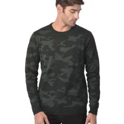 Woodland Green Regular Fit Printed Sweater-picture-22