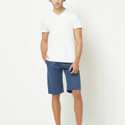 Crimsoune Club Blue Regular Fit Printed Cotton Shorts image 5