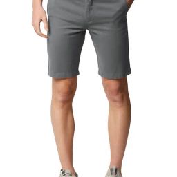Basics Comfort Fit Poppy Seed Grey Pure Cotton Twill Shorts-picture-4