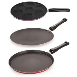 Nirlon Red Aluminium Non-Stick Coating Cookware Set of 3-picture-15