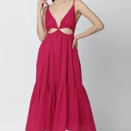 Forever 21 Pink Regular Fit A Line Dress-image-4