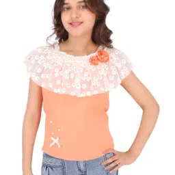 Cutecumber Kids Orange Applique Top-image-3