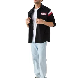 The Souled Store Marvel: Avengers 63 Black Loose Fit Oversized Shirt image 5