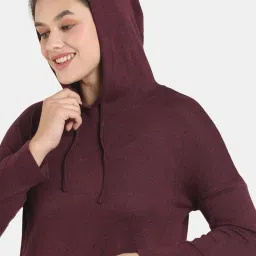 Zivame Purple Plain Hoodie Joggers Set image 5