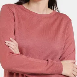 Zivame Pink Plain Sweater image 5