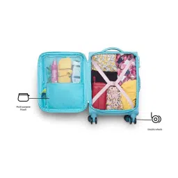 American Tourister Capella Blue Printed Soft Cabin Trolley Bag - 56 cm image 5