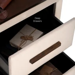 Durian Jacklin White Engineered Wood Bed Side Table image 5