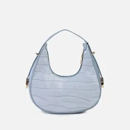 HauteSauce Blue Textured Medium Hobo Shoulder Bag image 5