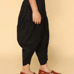 KISAH Kids Black Cotton Regular Fit Dhoti Pants image 5