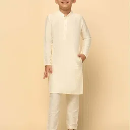 KISAH Kids Pink & White Printed Full Sleeves Kurta Set image 5