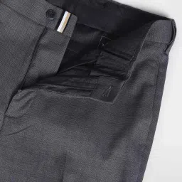 arrow new york Arrow Newyork Grey Slim Fit Checks Trousers image 5