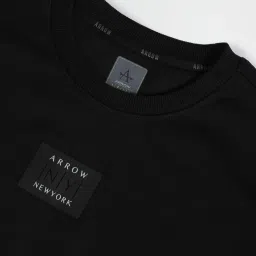 arrow new york Arrow Newyork Black Cotton Regular Fit Sweatshirt image 5