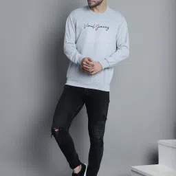 Vimal Jonney Grey Melange Regular Fit Printed Sweatshirt image 5