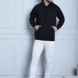 Vimal Jonney Black Regular Fit Hooded Sweatshirt image 5