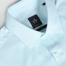 Arrow Blue Cotton Regular Fit Self Pattern Shirt image 5