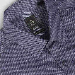 arrow new york Arrow Newyork Blue Cotton Slim Fit Self Pattern Shirt image 5