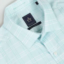Arrow Blue Cotton Regular Fit Checks Shirt image 5