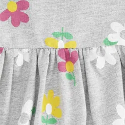 Pantaloons Junior Kids Grey Cotton Floral Print Dress image 5