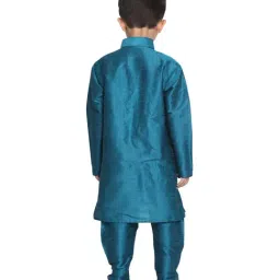 VASTRAMAY Kids Turquoise Kurta Set image 2