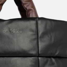 HauteSauce Black Quilted Medium Tote Bag image 5