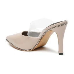 Flat N Heels Women's Beige Mule Stilettos image 5