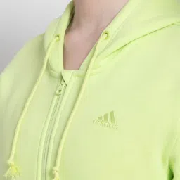 adidas Lime Green Cotton Logo Print Sports Jacket image 5