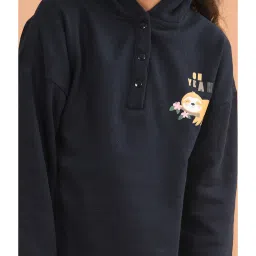 LilPicks Kids Navy Solid Full Sleeves Dress image 5