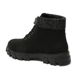 Flat N Heels Women's Black Derby Boots image 5