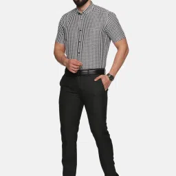 Don Vino Black Regular Fit Check Shirt image 5