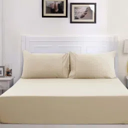 Maspar Beige Cotton 200 TC Bed Sheet Set image 2