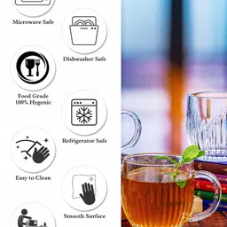 GOODHOMES Transparent Solid Glass Transparent Mugs Set of Cups and Mugs image 2