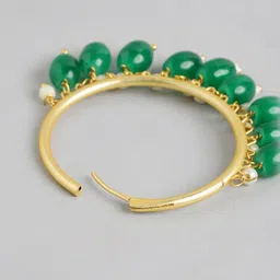 Anouk Gold Plated Beaded Contemporary Hoop Earrings image 2