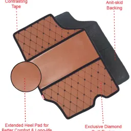 Elegant Luxury Leatherette Tan Carpet Car Mat Compatible With Toyota Urban Crusier image 2