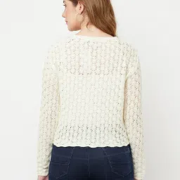 Crimsoune Club Cream Self Design Cardigan image 2