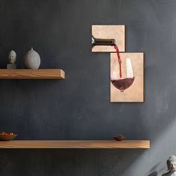 CVANU 2Pcs Brown & Red Printed Wooden Wall Hangings-picture-19