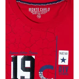 Monte Carlo Boys Red Cotton Printed T-Shirt image 3