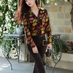 GoSriKi Women's Printed Rayon Regular Fit Shirt-image-23