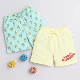 Bumzee Kids Mint Green & Yellow Cotton Printed Shorts (Pack of 2)-image-78