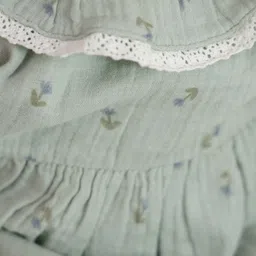 haus & kinder Girls 100% Cotton Mint Meadow Frock image 3