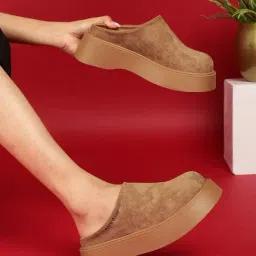 Truffle Collection Women's Khaki Mule Wedges-picture-30