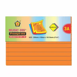 Music 555 Prompt-Me Ruled Sticky Note Pad 200x150 mm Neon Color 100 Sheets, PNR-408 (Pack 6 Pcs)-image-7