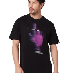 Spykar Black Cotton Comfort Fit Printed T-Shirt-picture-28
