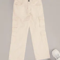 Pantaloons Junior Girls Ecru Regular Fit Pants-image-20